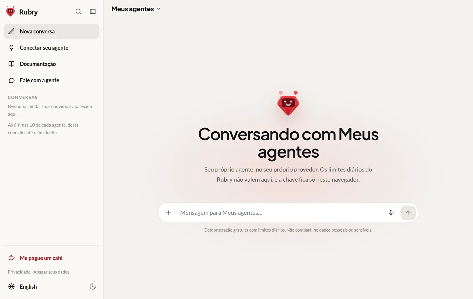 Seu agente selecionado no rubry.ai